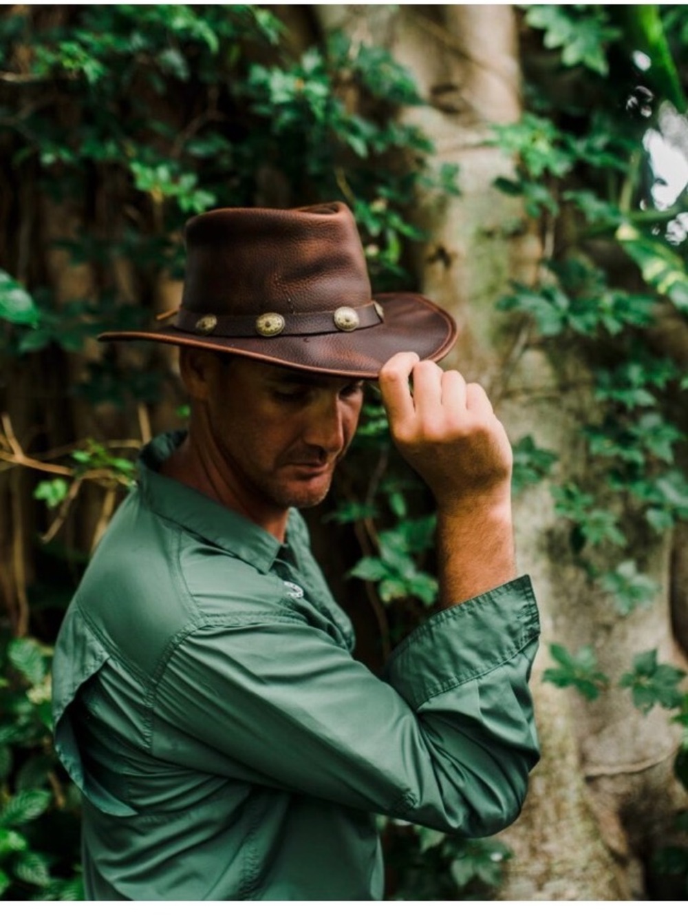 HENSCHEL - AUSSIE LEATHER  HAT